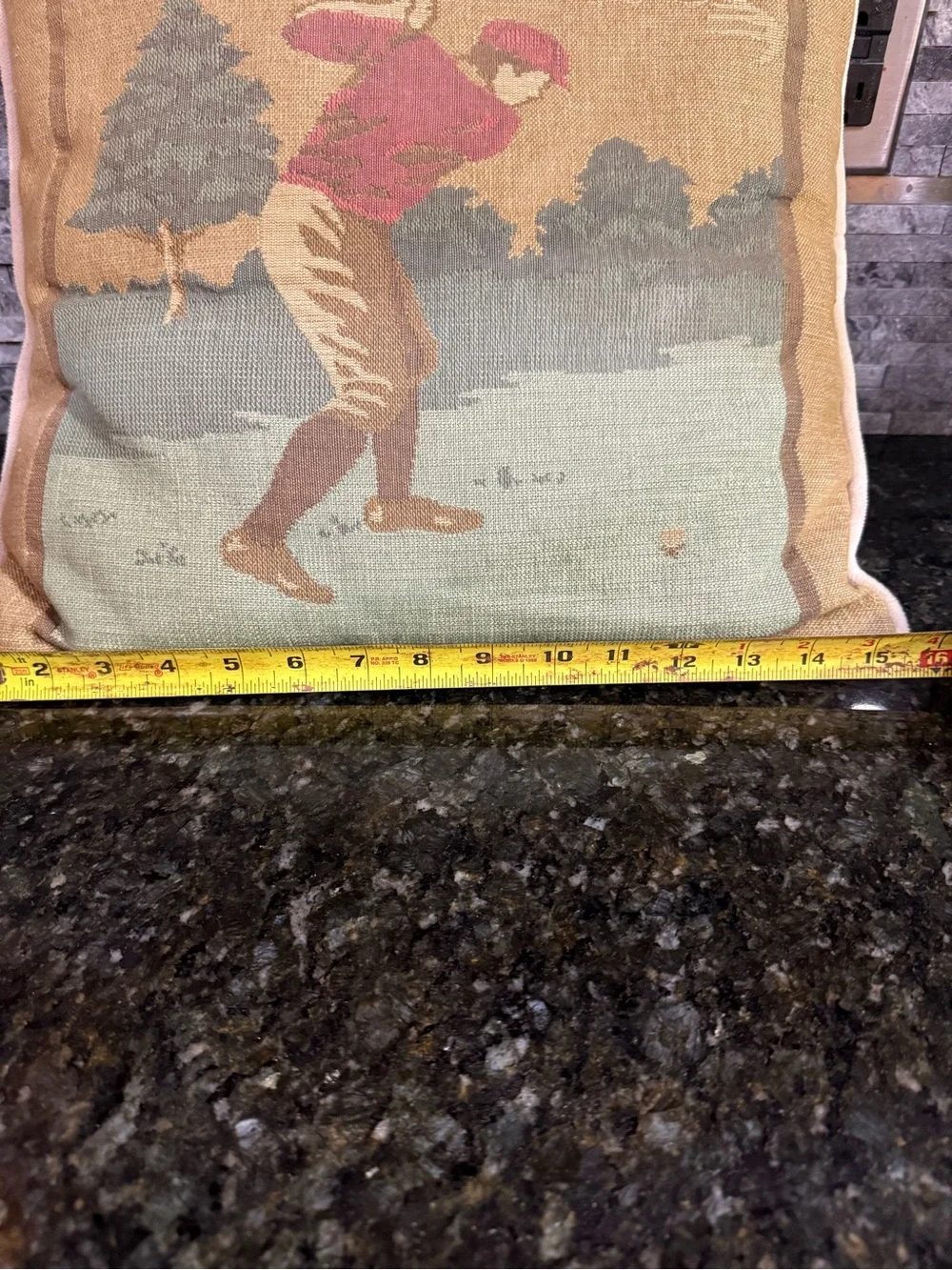 Vintage Grandpa Core Golf Player Tapestry Pillow